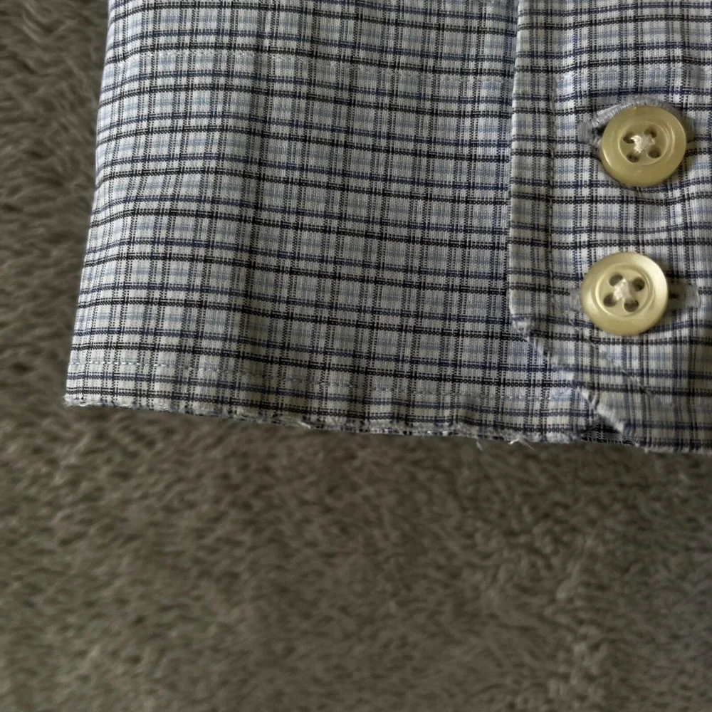 Banana Republic Shirt Mens Large Blue Button Down‎ Slim Long Sleeve Preppy Plaid